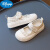 迪士尼（Disney）帆布鞋女童鞋子2024夏季新款儿童帆布小白鞋中大童女孩运动休闲透 米白 26码