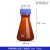 KAIJI LIFE SCIENCES高硼硅螺口锥形瓶玻璃三角烧瓶实验室蓝盖化学试剂瓶GL45盖棕色高硼硅三角瓶250ml 1个