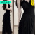 LEE NELLY裙子女2023年夏季法式御姐风黑色吊带连衣裙收腰显瘦 S