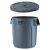 圆形塑料桶储物桶带盖大号垃圾桶户外小区物业塑料环卫桶加厚 豪华121升灰色带盖