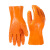 定制适用于橡胶止滑劳保手套加厚浸塑杀鱼胶皮颗粒防水防滑工作耐 加长40cm橘色止滑手套 XL