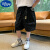 迪士尼男童夏装裤子2024新款童装儿童夏季薄款工装短裤洋气五分裤 黑色 160尺码