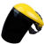 切割机面罩打磨防护罩砂轮机角磨机面部全脸电焊工头戴式护具透明 加厚高品质黄顶【黑色】