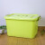 特大号加厚储物箱带盖透明收纳箱手提整理箱彩色塑料箱 绿色 8802箱3526205cm13L