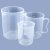 赫思迪格 透明量杯 带刻度杯 塑料计量杯 测量杯容量杯 塑料量杯 3000ML JG-302