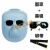 电焊防护罩脸部护脸罩全脸焊工面部防护装备头戴式焊帽牛皮轻便罩 Pc面具3黑镜头带