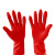 乳胶橡胶家用厨房洗碗手套红米白米皮手套防水耐用牛筋劳保手套 红色 S