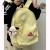 帝柏书包女高中大学生美式复古大容量背包韩版潮流百搭初中学生 黄色单包