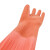 海斯迪克 植绒加长手套 加绒清洁手套 防水防滑耐磨洗碗手套45cm HKsq-596 橘红色5双 M 