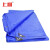 上柯 D4019 加厚防雨布 防水防晒遮阳棚布苫布盖布彩条布PE塑料篷布 蓝白色6X10m
