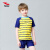浩沙（hosa）儿童泳衣男童分体条纹游泳衣泳裤套装温泉泳装两件套 黄色 12码 