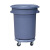 塑料环卫垃圾桶大容量商用餐饮加厚带轮带盖圆形户外大垃圾桶 五轮底座