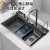蒂华SUS304不锈钢水槽纳米洗菜盆数显一体抽拉智能龙头75X46洗碗槽