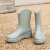 彬单 个性雨鞋PVC材质耐磨防滑纯色外出套筒 灰色 38 