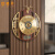 欧西曼 黄铜钟表挂钟新中式复古居家客厅带万年历电子钟办公室壁饰挂表 铜挂钟-静音机芯 异形