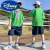 迪士尼童装男童夏装短袖运动套装2024新款潮帅气时髦中大童儿童夏季衣服 绿色 150