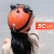 橙央电动车头盔夏季通用男女哈雷半盔防晒轻便可爱复古 3C认证挎包小熊 均码