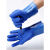 HKFZ全浸塑防水手套橡胶杀鱼止滑防滑耐磨耐油加厚干活胶皮工作劳保用 蓝色磨砂手套(5双) 均码