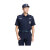 昊鹰弹力速干保安服工作服套装作训服保安服 短袖蓝+标 160 