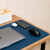 大号鼠标垫超大桌面笔记本电脑键盘锁边写字书桌垫皮质女办公定制 皮面+绒面（藏蓝） 400x300mm