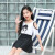 GUBPMTSHIM新款韩版小清新中大童儿童泳衣 可爱卡通荷叶边裙式女童泳衣 白色四件套 L(115-125CM)