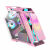个性K神大/小网咖电竞水冷游戏机箱异形开放钢化玻璃侧透台式机箱 中K粉色单机箱支持ATX大板 官方标配