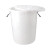 冰禹 BGA-425 加厚塑料圆桶 大容量圆形收纳桶酒店厨房垃圾桶 白色无盖50L