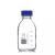 螺口试剂瓶250ml透明蓝塑料盖带刻度耐高温高硼硅玻璃丝口瓶实验化工教学 高硼硅 500ml