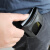 OIMG牛皮电焊面罩头戴式自动变光焊帽眼镜焊接焊工面罩防护氩弧焊面罩 黑色革皮普通款翻盖
