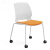 绿色塑钢接待椅会议室多功能休闲椅智慧教室学生椅美容职员椅前台 绿色-绿色软座四脚款