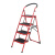 梯子加厚折叠梯楼梯折叠室内多功能四步人字梯五步梯 五步红色-适合3.1米商品房使用