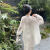 紫伦美衬衫外套女夏季薄款新中式国风长袖开衫宽松时尚雪纺外搭上衣 白色 S