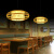 定制中式竹编餐厅店铺火锅店吊灯带射灯商用餐饮饭店包厢专用竹艺 B款小号带一个射灯