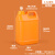 佳叶2.5L方桶-橙色配透气盖塑料桶方形桶方扁实验室消毒水防胀气桶 S