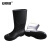 安赛瑞 PVC塑胶雨鞋 防滑耐磨中筒胶鞋抗洪抢险应急雨靴 黑色 44 3G00129