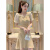 麦潮尚设计感泡泡袖方领连衣裙女夏天裙子法式甜美减龄小个子黄色鱼尾裙 主图款 XL 113--124斤