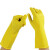 稳斯坦 WF128 橡胶手套 加厚防滑清洁擦车洗碗劳保手套 黄色5副M