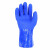 加厚工业橡胶手套磨砂防滑耐油防水化工耐酸碱棉毛浸塑手套 （5付装）博尔格801蓝色加厚款 男XL大号27cm劳保批发