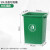 无盖塑料大垃圾桶大容量商用餐饮大号长方形大口径办公室厨房绿色 绿色 50L正方形无盖 投放标 送1