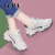 语帕（YUPA）厚底老爹鞋女2024夏季新款网面透气软底百搭休闲厚底舒适运动鞋女 米绿 37