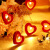 木质爱心灯串小灯 led彩灯串灯创意求婚礼布置装饰情人节七夕礼物 红色爱心-暖灯 3米20灯USB接口款
