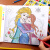 迪士尼冰雪奇缘画画本幼儿童手绘女孩简笔画艾莎公主爱莎涂色绘画册填色 四本趣味涂色+36色油画棒