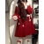 萧筝过年衣服套装女冬季圣诞节新年拜年小个子复古红色外套呢子可爱大 撑 S