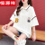 恒源祥（HYX）设计感小众短袖t恤女夏装韩版宽松中长款polo领日系上衣服潮 白色 M