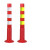 塑料警示柱防撞路障隔离路桩固定道路隔离安全红白反光柱子 EVA75cm黄膜(车压不坏)