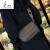 袋鼠（KANGAROO）轻奢斜挎包包女士2024新款潮质感小众时尚百搭宽肩带单肩包 黑色