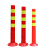 75CM塑料警示柱PU弹力柱隔离桩护栏交通设施路障锥反光防撞柱 75高PU红色塑料柱+3丝（超软