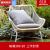欧美圣木现代简约创意阳台桌椅室内躺椅脚踏组合花园庭院休闲藤桌椅三件套 单拉丝椅