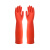 庄太太 橡胶手套 厨房防水耐用耐磨加厚加长长胶手套【45cm红色单手套/5双装】ZTT1255