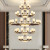 IGIFTFIRE新中式全铜别墅客厅吊灯中国风乌金木餐厅复式楼全屋玉石吊顶灯具 全铜+实木+玻璃灯罩12头 含全光